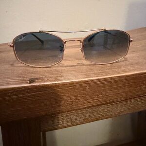 Ray-Ban RB3749 Gold Frame Sunglasses | Blue Gradient Lenses